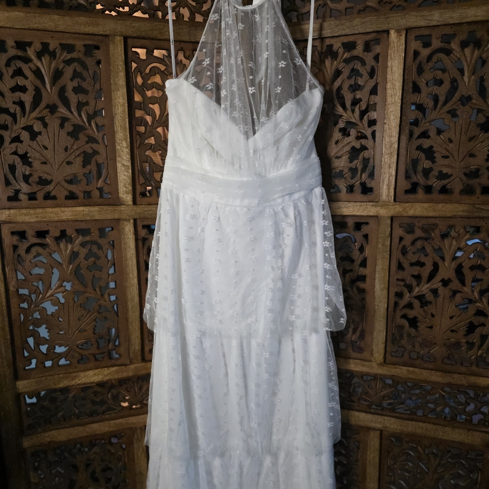 Lulu's Elegant White Backless Dress